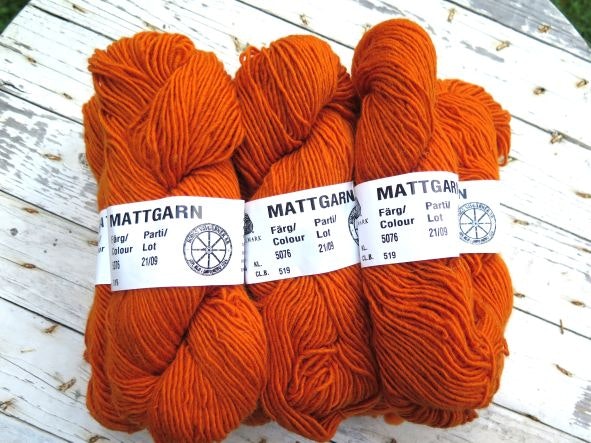 Mattullgarn orange