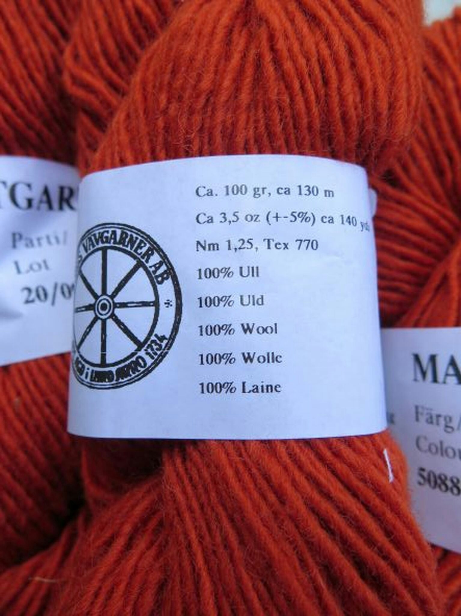 Mattullgarn orange