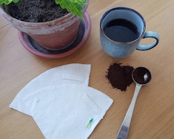 Kaffefilter i återvunnet tyg - vitt/oblekt