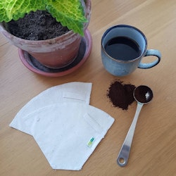 Kaffefilter i återvunnet tyg - vitt/oblekt