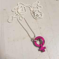 Necklace Feminist small Pink