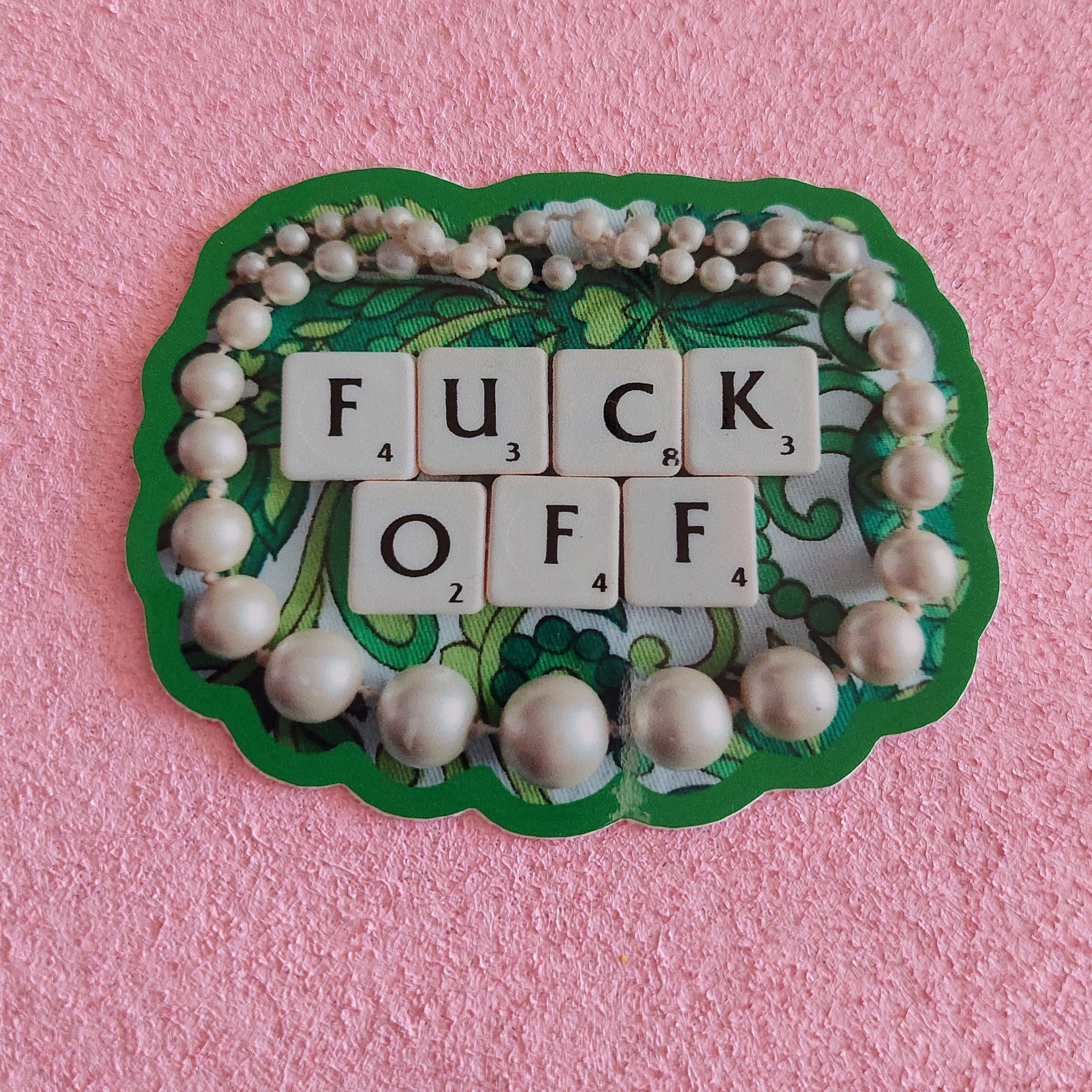 Klistermärke - Fuck off pärlor