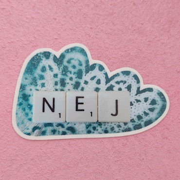 Klistermärke - NEJ (moln)