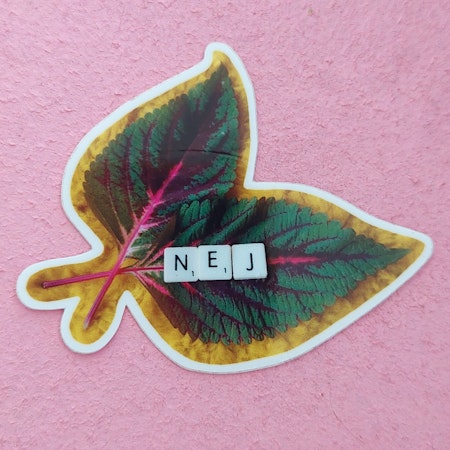 Klistermärke - NEJ (blad)