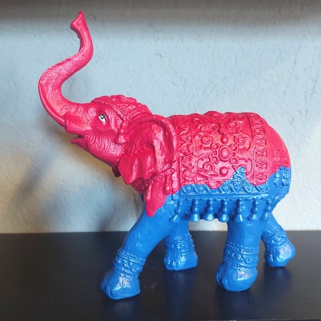 VARELSE - elefant (blå/rödrosa)