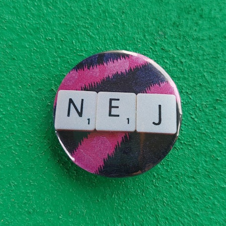PIN liten - NEJ (rosasvart)