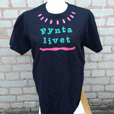 T-SHIRT MED TRYCK - Pynta livet (stl M)