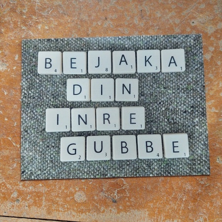 Kylskåpsmagnet stor - "Bejaka din inre gubbe"