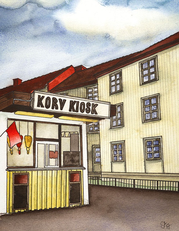 Korv Kiosk Magnet