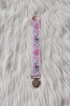 Elefant grå/rosa, hjärtclips