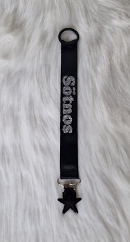 Sötnos silverglitter, svart stjärnclips