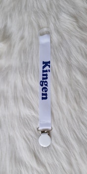 Kingen blå reflextext, vitt clips