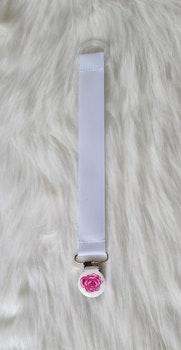 Vit, vitt clips rosa ros