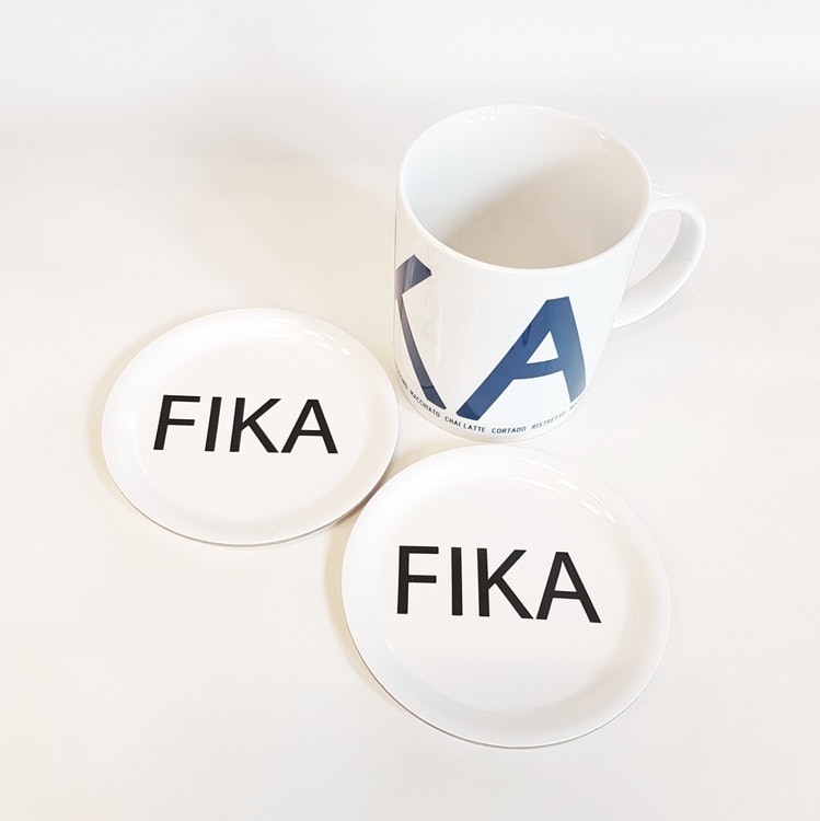 Glasunderlägg 1pack vit FIKA- I LOVE DESIGN