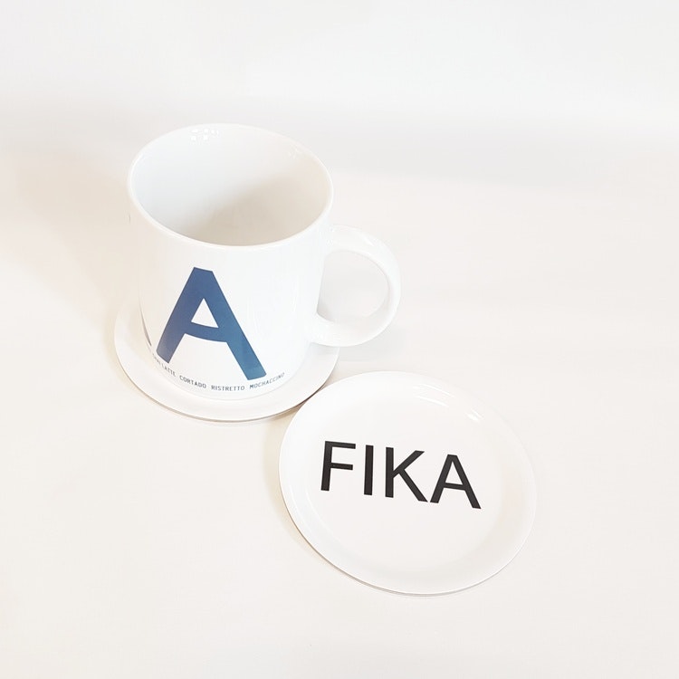 Glasunderlägg 1pack vit FIKA- I LOVE DESIGN