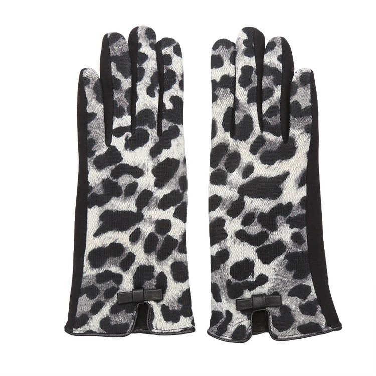 Handskar leopard grå