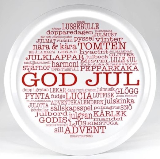 Bricka-rund-god-jultext-vit-mellow-design