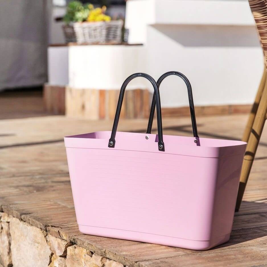 Hinza väska stor gammelrosa  -green plastic