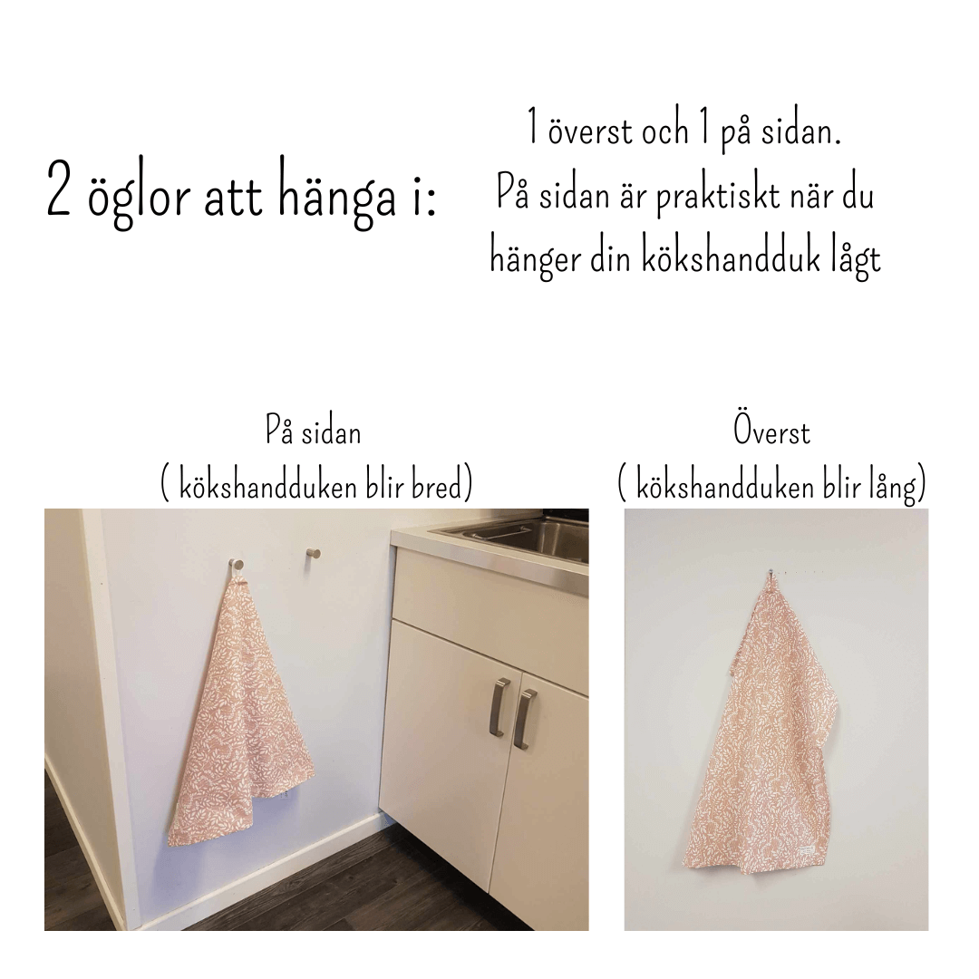 Kökshandduk Löv grå