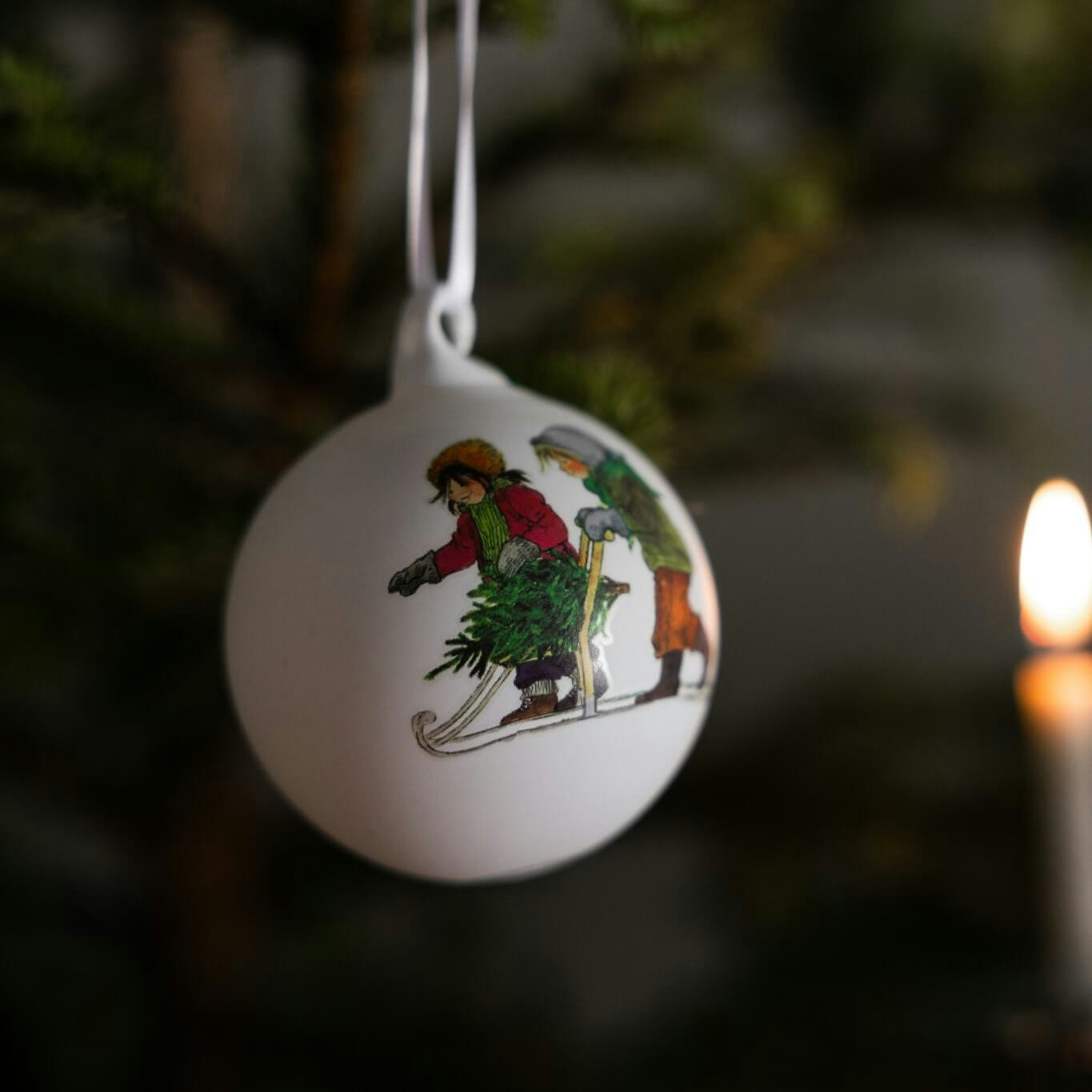 Julkulor 3-pack matt glas - Barnen i bullerbyn