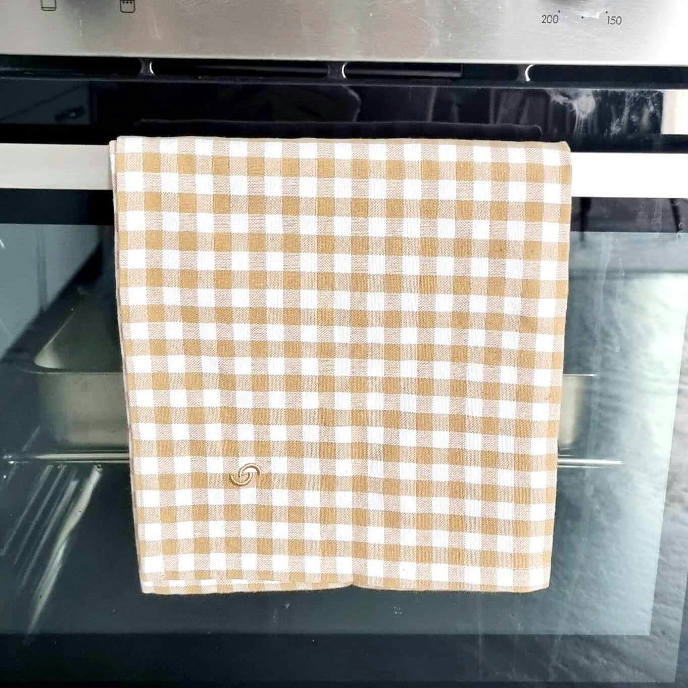 Kökshanddukar 2pack Rutan beige