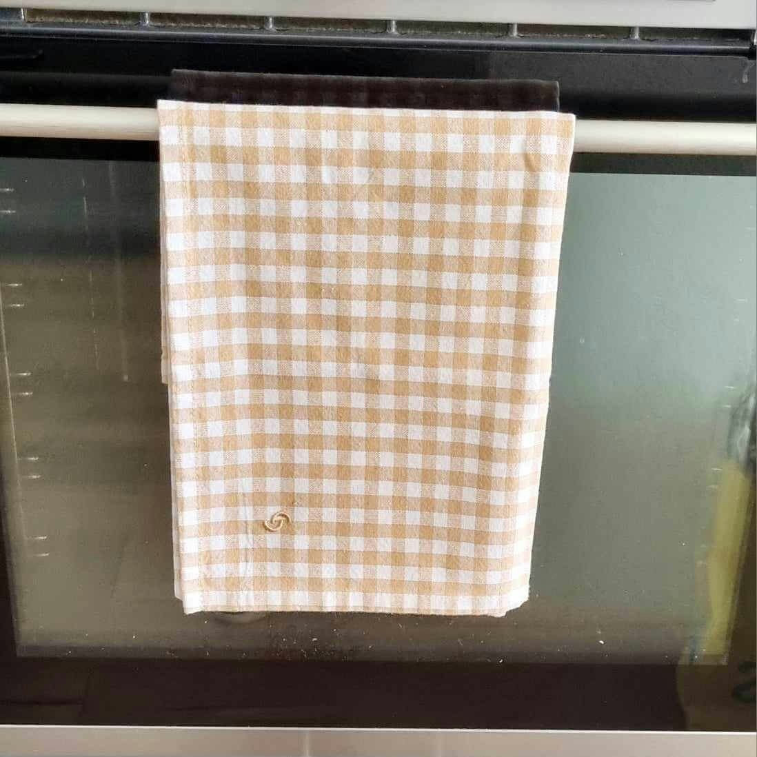 Kökshanddukar 2pack Rutan beige