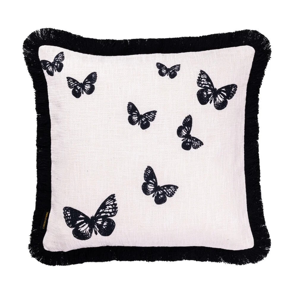 Kuddfodral 50 x 50 Golden Butterfly BW butterflies- CAROLINA GYNNING