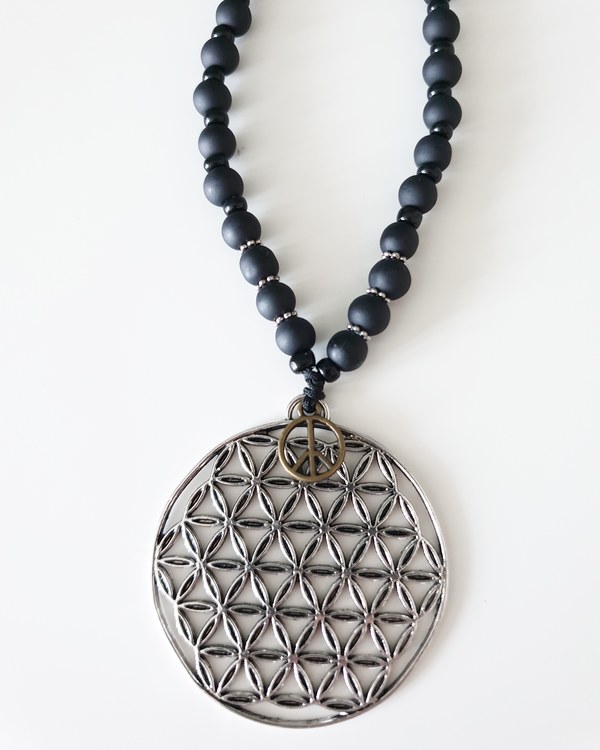 Flower of life silver Halsband