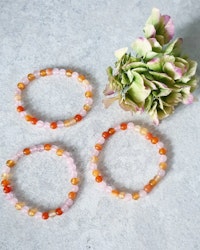 Armband karneol & rosenkvarts