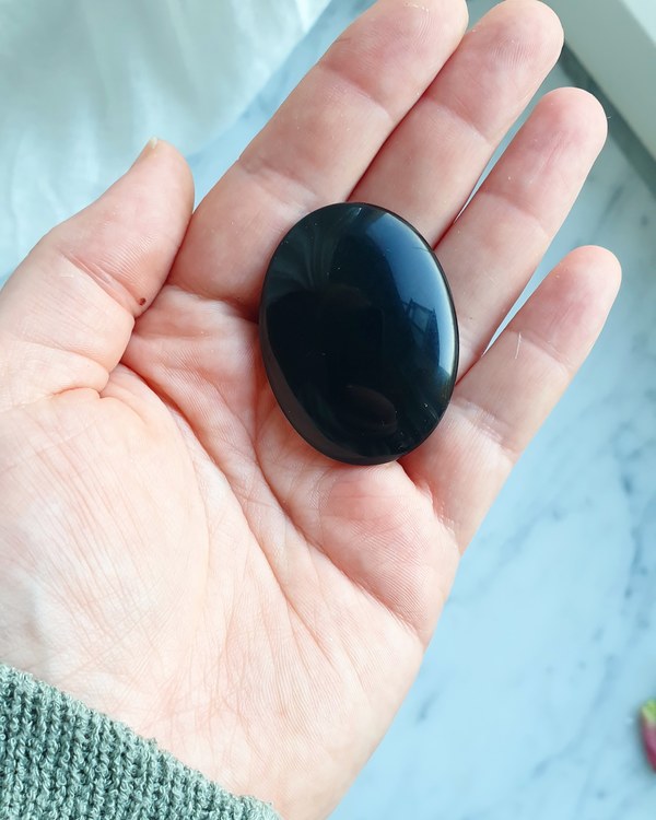 Svart obsidian, mini palmstone