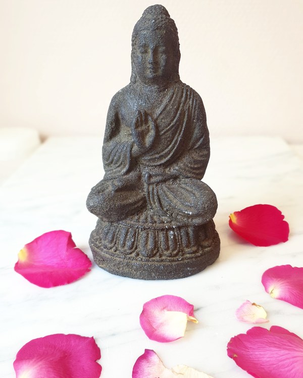 Buddha staty, 15cm, Brun