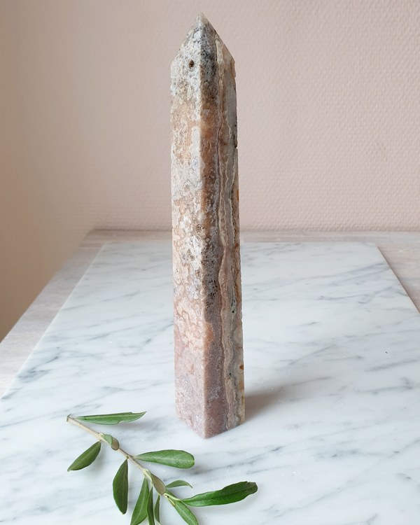 Rosa ametisttorn/obelisk, nr 5, 369 gram