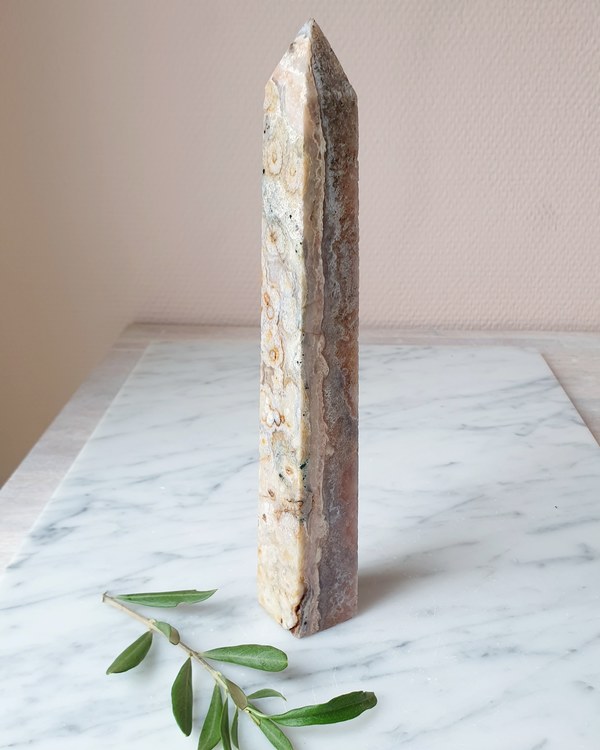 Rosa ametisttorn/obelisk, nr 5, 369 gram