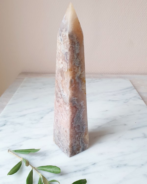 Rosa ametisttorn/obelisk, nr 6,473 gram