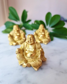 Happy Buddha - guld/guld 4cm