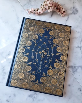 Journal - Blue Flower Gold