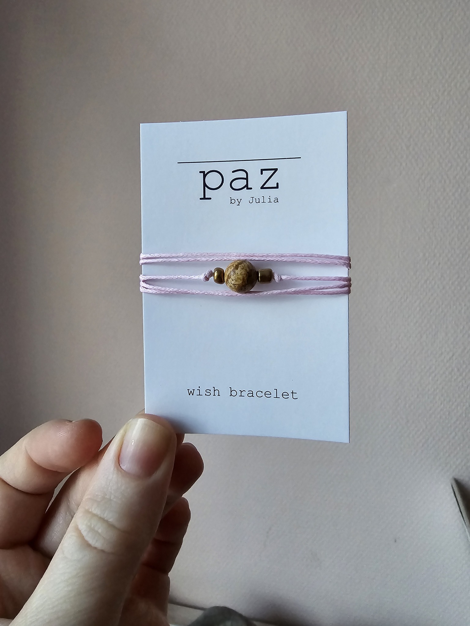 Wish bracelet, Bildjaspis (rosa band)