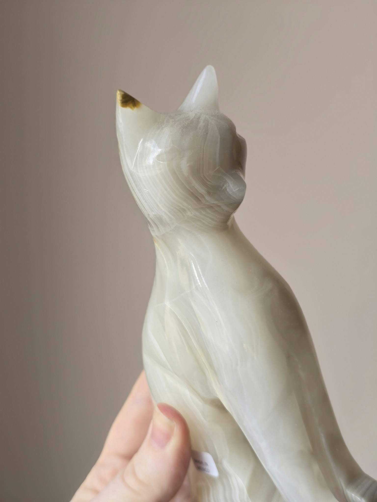 Onyx, handkarvad katt (mellan) ca 14.5cm
