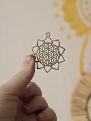 Flower of life (blomma) | Antikguld | Berlock | ca 47mm