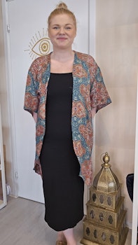 Kimono Blå/orange från Indien