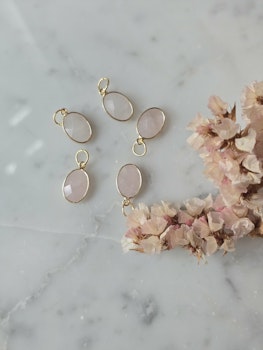 Berlock | Rosenkvarts, oval
