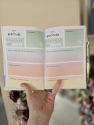Tacksamhetsjournal inkl. Bläckpenna med ametistchips