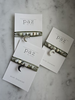 Wish bracelet | trädagat & måne | grön
