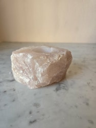 Ljuslykta, rå rosenkvarts