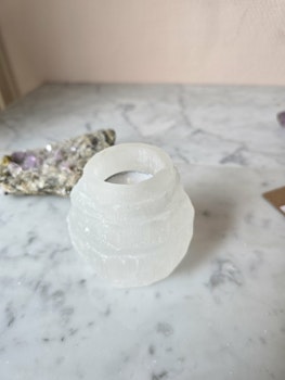Ljuslykta selenit "isberg" 8cm