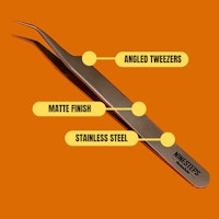 NINESTEPS Angled Fine Tip Stainless Steel Tweezer