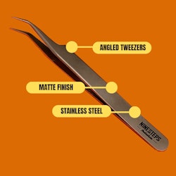 NINESTEPS Angled Fine Tip Stainless Steel Tweezer