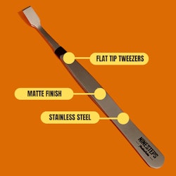 NINESTEPS XL Flat Tip Stainless Steel Tweezer