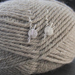 Knitting Needles and Yarn Dangle Earrings