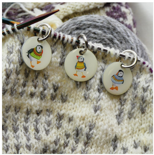 WOOLLY PUFFIN STITCH MARKERS (MARKÖRER)